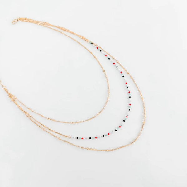 TANI TRIPLE LAYER BEAD NECKLACE
