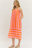 Sherbet Striped Dress - Orange