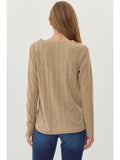 V-Neck Long Sleeve - Tan