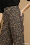 Animal Print Non- Stretch Wide Leg Pants