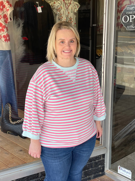 Casual Stripe 3/4 Sleeve