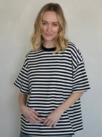 Cassandra Striped Tee - Black