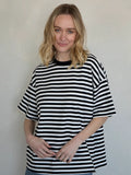 Cassandra Striped Tee - Black