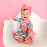 Cecelia Floral RUFFLE ZIP Bamboo One Piece Baby Outfit