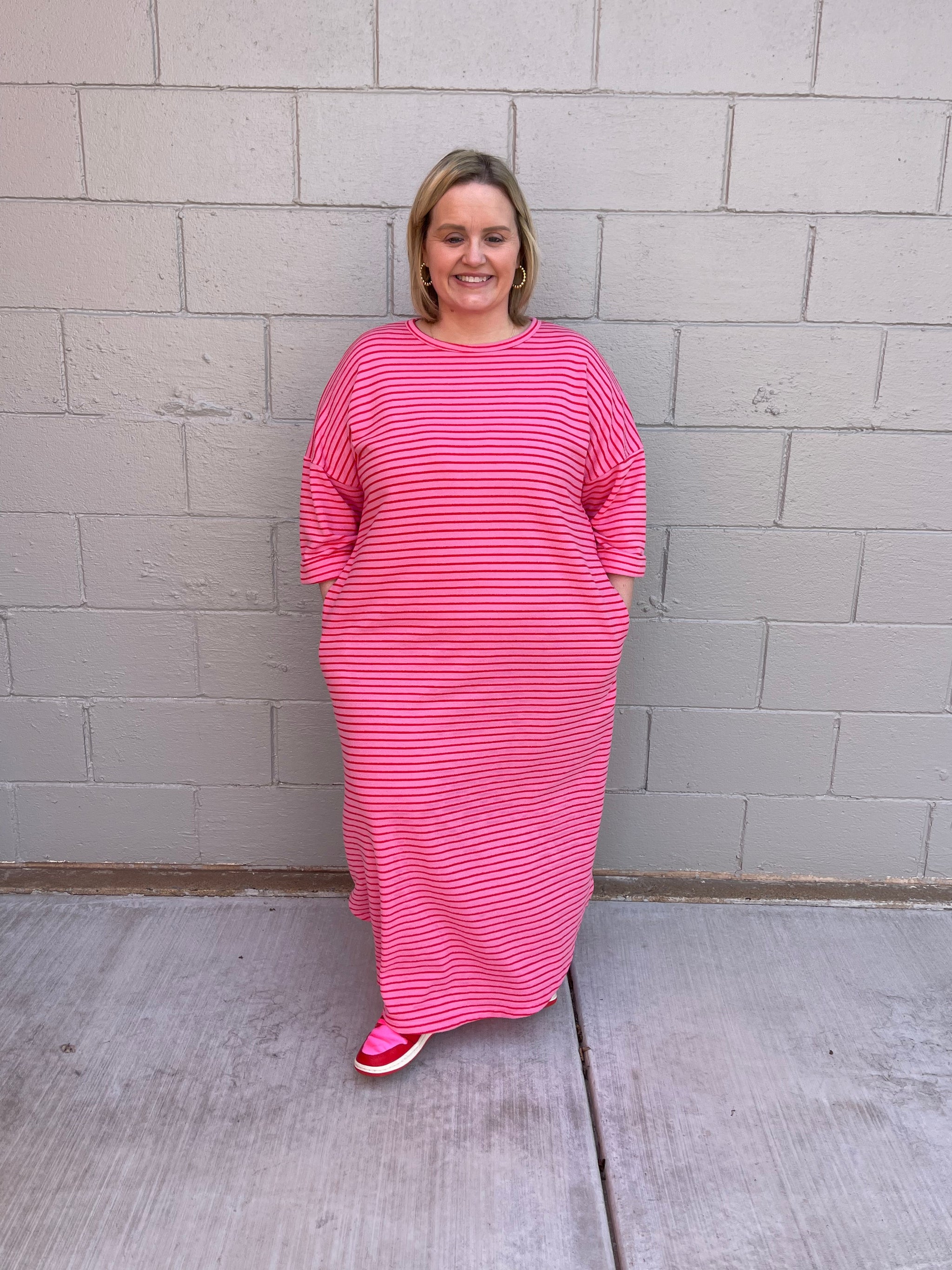 STRIPED TERRY MAXI DRESS – The Daisy Lou Boutique
