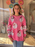 Sequins Santa Detailed Oversize Sweatshirt