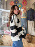 Varsity Striped Pullover - Charcoal