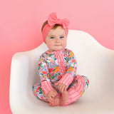 Cecelia Floral RUFFLE ZIP Bamboo One Piece Baby Outfit