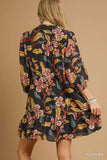 Tropical Floral Ruffle Mini Dress