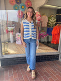Stephi Striped Sweater Vest - Blue