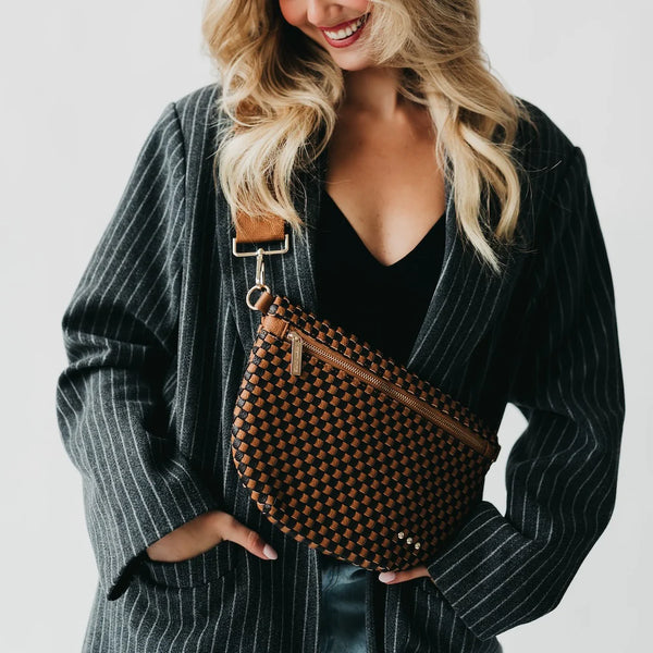 WESTLYN WOVEN BUM BAG - COFFEE