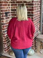 Classic Leopard Blouse - Red