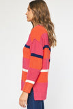 Colorblock Fuzzy Sweater