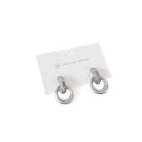 DOUBLE HOOP DIAMOND EARRINGS - WATERPROOF