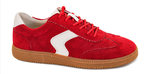 Red Faux Suede Sneaker