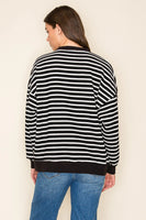 "Merry" Stripe L/S Graphic Sweatshirt