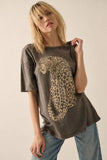 Cheetah Mineral-Washed Oversized Graphic Tee