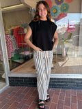 Julia Striped Pant - Black