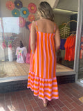 Sherbet Striped Dress - Orange