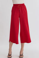 Textured Solid Wide Leg Pant