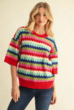 Zig Zag Sweater - Red Multi