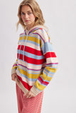 MULTI STRIPE SWEATER HOODIE
