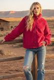FAUX FUR ZIP UP JACKET: FUCHSIA