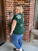 Snowflake Short Sleeve Sweater Top