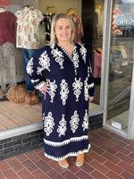 Abstract Print Midi Dress