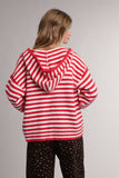 STRIPED SWEATER HOODED JACKET