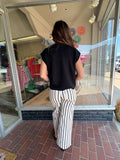 Julia Striped Pant - Black