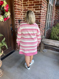 Stripe Half Zip Up Dress