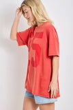 Oversized Vintage Number Graphic Tee