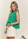 LIGHTWEIGHT SWEATER KNITVEST TOP - GREEN