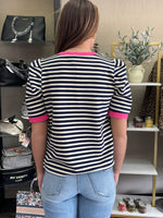 Striped Top with Puff Sleeves