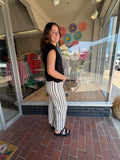 Julia Striped Pant - Black