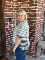 Striped Pullover - Gray