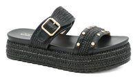 Black Rafia Sandal