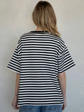 Cassandra Striped Tee - Black