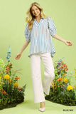 Striped Puff Sleeve Blouse