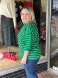 Striped Knit Short Sleeve Top