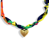 Colorful Aztec Heart Scarf Bandana Necklace