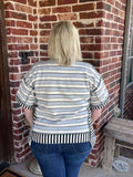 Striped Pullover - Gray
