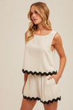 Scallop Trim Short Set