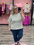 Textured Stripe Tee - White/Black