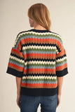 Zig Zag Sweater - Black Multi