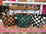 COURTNEY CHECKERED TOTE