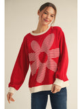 Flower Patch Sweatshirt - Red
