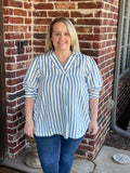Striped Puff Sleeve Blouse