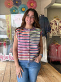 RAINBOW STRIPE SWEATER VEST
